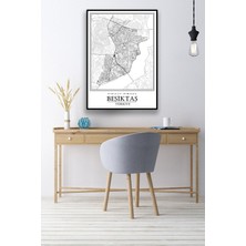 Hari Tasarım Beşiktaş Şehir Haritası Çerçevesiz Poster-Harita Sanatı, Map Art Design