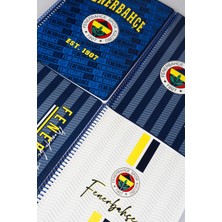 Fenerbahçe Lisanslı Fenerbahçe Spırallı 2 Adet Kareli ve 2 Adet Çizgili A4 Karton Kapak 72 Yaprak Defter Seti