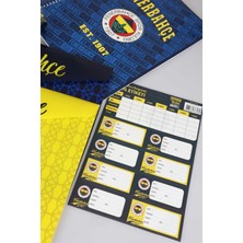 Fenerbahçe Lisanslı Fenerbahçe A4 Spırallı 2 Adet Kareli,2 Adet Çizgili Defter,top Başlıklı Uçlu Kalem,16'lı Okul Etiketi,2 Adet Çıtçıt Dosya Seti