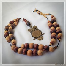 Z Jewelry Art Puhlu - El Yapımı Etnik Otantik Bohem Kadın Erkek Baykuş Kolye