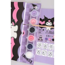 Kuromi Dekomus Ile Yeni Sezon Lisanslı Kuromı 3 Parça Boyama Kitabı,fırça ve 6 Renk Boyama Seti