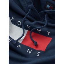 Tommy Jeans Baskılı Lacivert Kadın Sweatshırt Tjw Reg Tommy Flag Hoodıe Ext