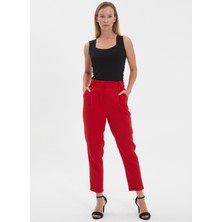 Selen Normal Bel Standart Kırmızı Kadın Pantolon 24YSL5204