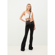 Versace Jeans Couture Kalp Yaka Düz Kırık Beyaz Kadın Büstiyer 76HAM28D