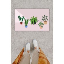 BD Digital Dijital Baskı Dekoratif  Saksı Bej Kapı Önü Paspası K-1207