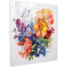 Painted Anarchy Canlı Cam Baskı - Gerçekçi Çiçek Cam Duvar Sanatı - Ev Dekorasyonu - Duvar Dekoru - Cam Sanatı - Modern Sanat Eseri, 30X30