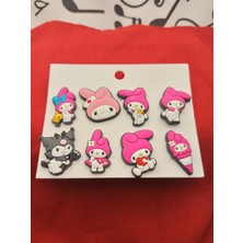 Herşey Nota Kuromi Melodi Desen Terlik Süsü Jibbitz Aksesuarı 8 Adet