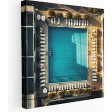 Painted Anarchy Çatı Havuzu Kanvas Tablo - Otel, Lüks, Ev Dekorasyonu, Duvar Tablosu, 30X30