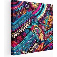 Painted Anarchy Bohem Tekstil Hazineleri Kanvas Tablo - Bohem, Bohem, Duvar Sanatı, Geometrik Şekiller, 30X30