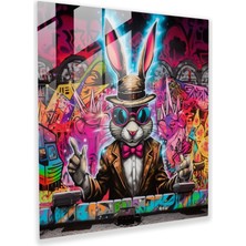 Painted Anarchy Urban Edge Bugs Bunny Sokak Sanatsal Duvar Cam Baskı Duvar Dekorasyonu, 70X70