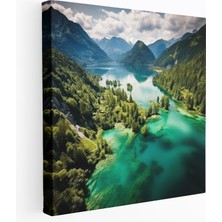 Painted Anarchy Dünyanın En Güzel Manzaraları, Turkuaz Göl Kanvas Tablo, Kanvas Tablo, 30X30