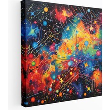 Painted Anarchy Yıldız Haritası Kanvas Tablo - Yıldız Haritası, Canlı Renkler, Takımyıldızı, Duvar Dekorasyonu, 30X30