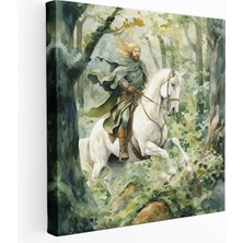 Painted Anarchy Kızılderili Kanvas Tablo - Görkemli Savaşçı Duvar Tablosu - Kızılderili, At Sırtında, Görkemli, Duvar Dekorasyonu, 30X30