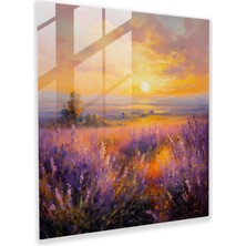 Painted Anarchy Dünyanın En Güzel Manzaraları - Lavanta Tarlası Cam Baskı - Dünyanın En Güzel Manzaraları, Romantik Atmosfer, Lavanta Tarlası, Cam Duvar Tablosu, 40X40