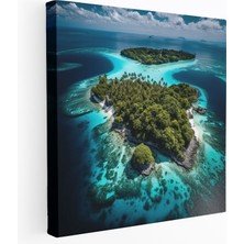 Painted Anarchy Dünyanın En Güzel Manzaraları Tropik Ada Kanvas Tablo, Kanvas Tablo, 30X30