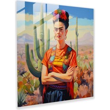 Painted Anarchy Frida Kahlo Cam Baskı - Çölün Ilham Perisi - Frida Kahlo, Modern Sanat, Dayanıklılık, Cam Sanatı, 40X40