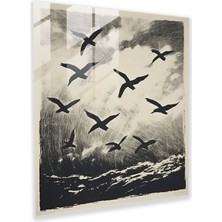 Painted Anarchy Basit Kuş Uçuşu Cam Baskı Duvar Sanatı, 30X30