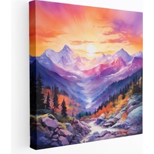 Painted Anarchy Dünyanın En Güzel Manzaraları Kanvas Tablo - Dünyanın En Güzel Manzaraları, Turuncu, Mor, Kanvas Tablo, 30X30