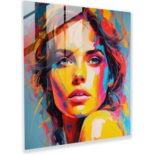 Painted Anarchy Canlı Cam Baskı - Cesur ve Enerjik Ifadeye Sahip Canlı ve Renkli Figür - Pop Art Portre Cam Duvar Sanatı - Ev Dekorasyonu ve Duvar Dekoru - Modern Sanat Eseri, 30X30