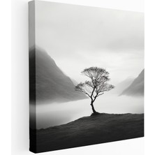 Painted Anarchy Kanvas Tablo - Minimalist Sisli Dağ Manzarası, 30X30