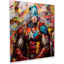 Painted Anarchy Komik Mozaik Cam Baskı - Pop Art Kolajı, Canlı Çizgi Roman Karakterleri, Modern Duvar Dekorasyonu, 30X30