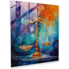 Painted Anarchy Adalet Dengesi Cam Baskı - Hukuk, Adaletin Terazisi, Cam Duvar Tablosu, Ev Dekorasyonu, 30X30