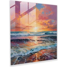 Painted Anarchy Dünyanın En Güzel Manzaraları, Soyut Gün Batımı Cam Baskı, Soyut Resim, 30X30