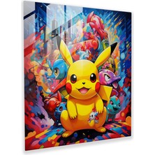 Painted Anarchy Abartılı Spektrumlu Cam Baskı: Pokemon Fusion Şehir Manzarası, 30X30
