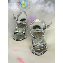 Gala Stil Gala Önü Simli Fiyonklu Topuklu Çocuk Ayk