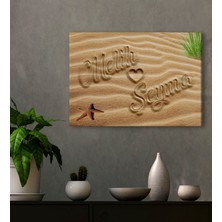 Bk Gift Kişiye Özel Aşkını Kumsala Yazdım Kanvas TABLO-1(30X50), Sevgiliye Hediye, Doğum Günü Hediyesi