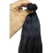 Halit Can HairKing Halit Can Hairking 55cm Doğal Renk (Koyu Kestane),  100adet, 50gr ,Mikro Kaynak [100% Gerçek Insan Saçı]