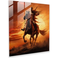 Painted Anarchy Kızılderili Savaşçısı Cam Baskı - Kızılderili, Modern Sanat, Kızılderili, Ev Dekorasyonu, 30X30