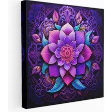 Painted Anarchy Mor Mandala Kanvas Tablo - Mor, Duvar Dekorasyonu, Kanvas Tablo, Duvar Sanatı, 30X30