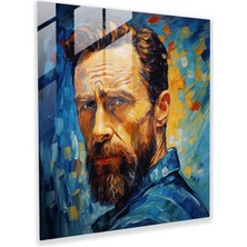 Painted Anarchy Vincent'ın Kucaklayan Cam Duvar Sanatı - Büyüleyici Van Gogh Tarzı Portre - Modern Sanat Eseri, 30X30