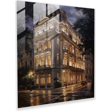 Painted Anarchy Gece Parlaklığı Cam Baskı - Otel, Duvar Dekorasyonu, Cam Sanatı, Gerçekçi Yağlıboya Tablo, 30X30