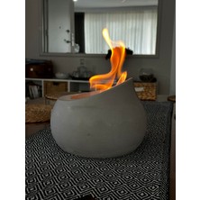 Beton Art Etna Ateş Çukuru ( Masa Üstü Şömine ) %100 Beton El Yapımı + 500ML Bioethanol Yakıt Hediyeli