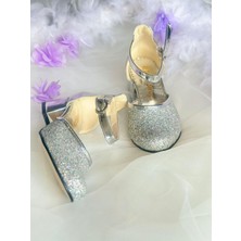 Gala Stil Gala Arkası Düz Önü Simli Topuklu Çocuk Ayk