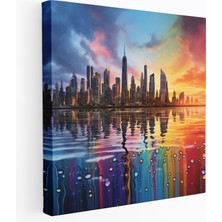 Painted Anarchy Gökkuşağı Şehri Yağmur Kanvas Tablo Duvar Dekoru - Yağmur, Kanvas Tablo, Duvar Sanatı, Kanvas Tablo, 30X30