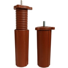 Orta Plastik Mobilya Koltuk Kanepe Ayağı 8 Adet Ceviz 14 - 19 cm 5/16 Vida (Vida Ölçüsüne Dikkat)