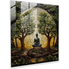 Painted Anarchy Zen Bahçesi Cam Tablo - Spiritüel, Cam Sanatı, Spiritüel, Cam Duvar Sanatı, 30X30