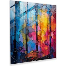 Painted Anarchy Canlı Yağmur Vitray Sanatı - Yağmur, Cam Sanatı, Duvar Dekorasyonu, Modern Sanat, 30X30