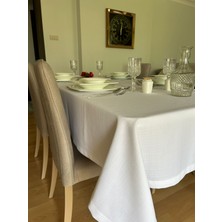 Meral Kurşun Collection Dertsiz Leke Tutmaz Salon Masa Örtüsü Beyaz