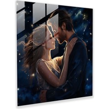 Painted Anarchy Romantik Cam Baskı - Yıldızlı Bir Gecede Bir Çiftin Rüya Gibi Portresi - Portre, Yıldızlı Gece, Birliktelik, Cam Baskı, 50X50