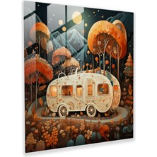 Painted Anarchy Bohem Karavan Cam Baskı - Bohem, Modern Sanat, Cam Sanatı, Bohem, 30X30