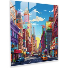 Painted Anarchy Dünyanın En Güzel Manzaraları, Pop Art Şehir Cam Baskı, Duvar Süslemesi, 30X30