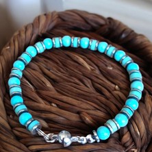 Mga Doğaltaş Turkuaz Firuze Taşı Varasit Taşı Hematit Erkek Bileklik Kadın Bileklik Mıknatıs Klipsli Bileklik