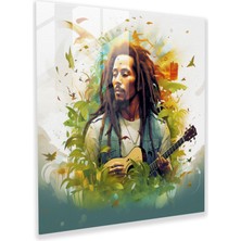 Painted Anarchy Bob Marley Cam Baskı - Dijital Sanat - Bob Marley, Bob Marley, Cam Duvar Sanatı, Cam Sanatı, 30X30