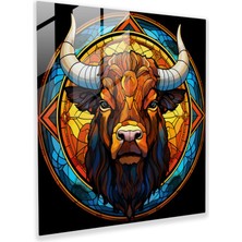 Painted Anarchy Yerli Bufalo Vitray Baskı - Bufalo, Bufalo, Ev Dekorasyonu, Cam Sanatı, 30X30
