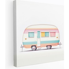 Painted Anarchy Karavan Tablo - Minimalist Renkli Duvar Tablosu - Karavan, Karavan Kanvas Tablo, Ev Dekorasyonu, Duvar Sanatı, 30X30