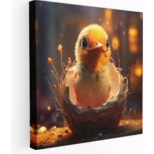 Painted Anarchy Doğan Kanvas Tablo - Yavru Kuş Kuluçkası - Doğan, Dijital Sanat, Duvar Dekorasyonu, Yeni Hayat, 30X30